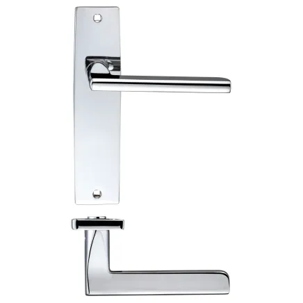 Zoo Hardware Venice lever on latch backplate - Polished Chrome