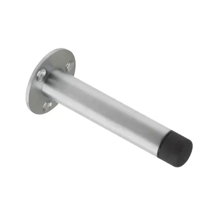 Zoo Hardware Door Stop - Cylinder with Rose 90mm - Face Fix - Satin