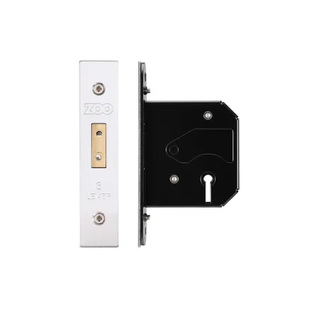 Zoo Hardware 3 Lever Replacement Dead Lock - 64mm c/w PVD Forend and Strike - Satin Stainless