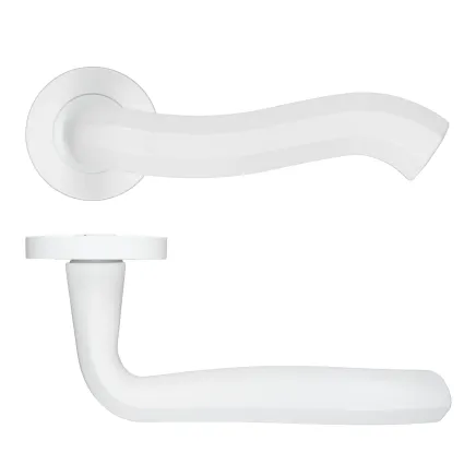 Zoo Hardware Rococo Lever On Round Rose - White