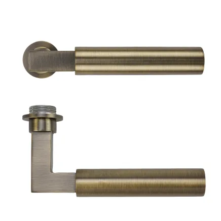 Zoo Hardware Garda Lever on 32mm Round Mini Rose - Antique Brass