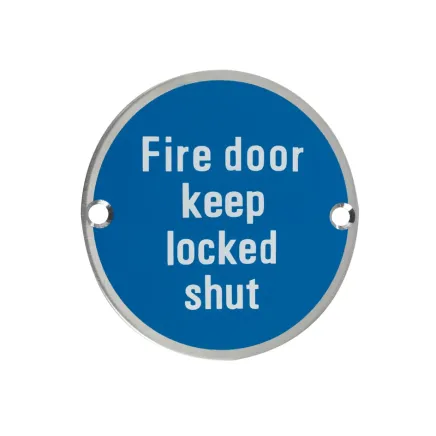 Zoo Hardware Fire Door Keep Locked Shut - 76mm dia - Satin Stainless