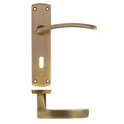 Zoo Hardware Toledo lever on lock backplate - Antique Brass