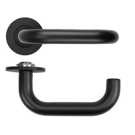 Zoo Hardware Maggiore Lever on 4mm Round Slim Sprung Rose - PVD Black