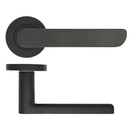 Zoo Hardware Valencia lever on rose - Matt Black