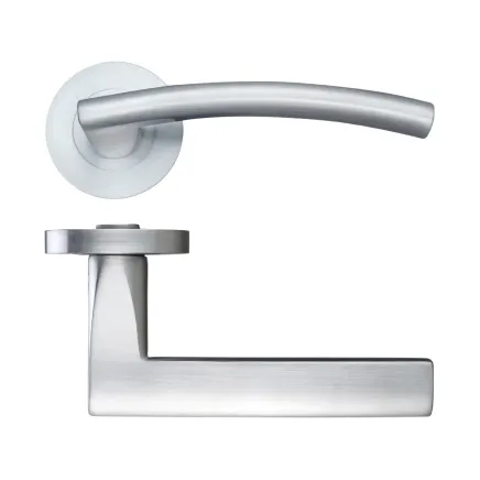 Zoo Hardware Amalfi lever on round rose - Satin Chrome