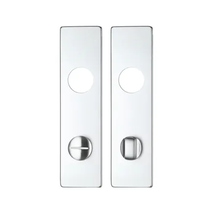 Zoo Hardware Spare Push on Bathroom Backplate for Aluminium including the Turn and release - 78mm Centres - Satin
