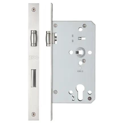 Zoo Hardware Roller din euro sashlock - 72mm c/c - backset 60mm - Satin Stainless