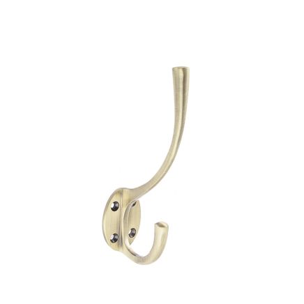 Jedo Solid Brass Hat & Coat Hook 142mm Antique Brass - By Frelan Hardware - JV60AB