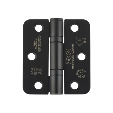 Zoo Hardware Grade 11 Ball Bearing Hinge Stainless Steel Radius - Grade 201 -76 x 67 x 2.5mm - Black