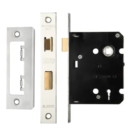Zoo Hardware 3 Lever Sash Lock 3" - smaller case - Satin Stainless