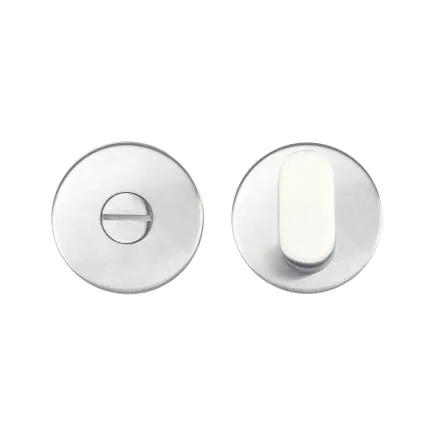 Zoo Hardware Peanut Turn and Release complete with escutcheons & 5mm Spindle - Grade 201 - Satin Stainless