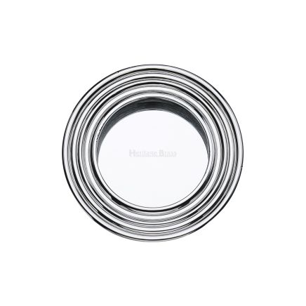 Round Reeded Flush Pull Polished Chrome finish