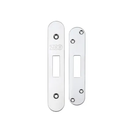 Zoo Hardware Spare Acc Pk for UK Dead Locks - contains Radius Forend, Strike and Fixing Screws - Stainless Steel
