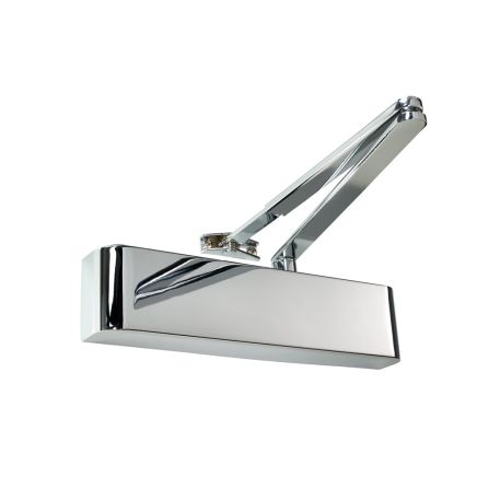 Rutland TS.5204 Door Closer, BC c/w Semi-Radius Cover, Flatbar Armset, Polished Nickel Plate