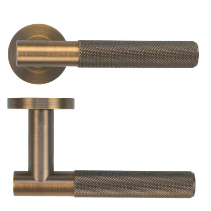 Zoo Hardware Orta Lever on Round Rose - Antique Brass
