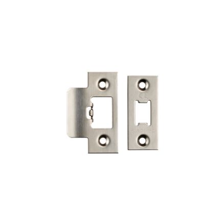 Forend Strike & Fixing Pack To Suit Heavy Duty Tubular Latch-Satin Stainless Steel-Square Forend - Satin Stainless Steel