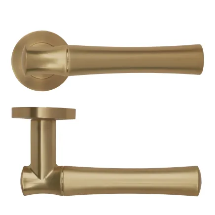Zoo Hardware Aldo Lever On Round Rose - Antique Brass