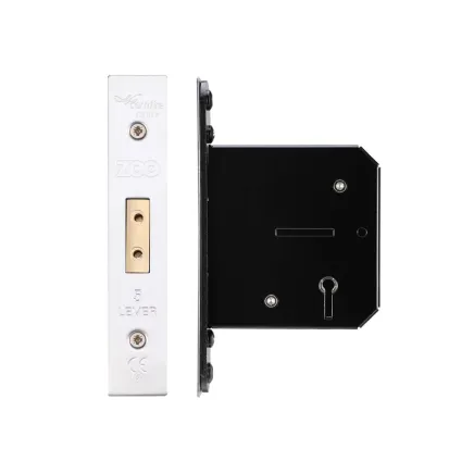Zoo Hardware 5 Lever Dead Lock - 76mm C/W PVD Forend and Strike - Satin Stainless