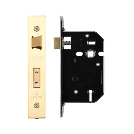 Zoo Hardware 3 Lever Replacement Sash Lock - 64mm c/w PVD Forend and Strike