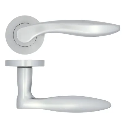 Zoo Hardware Cadiz lever on rose - Satin Chrome