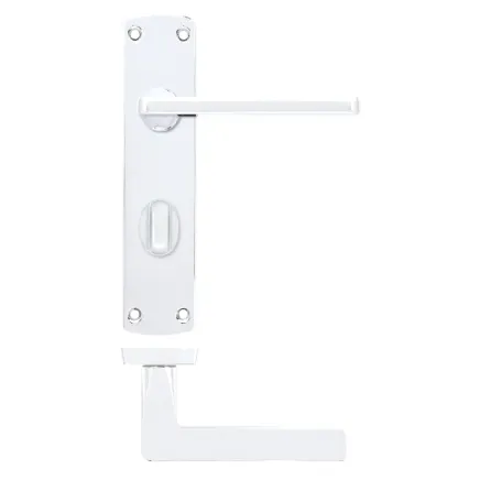 Zoo Hardware Leon lever on bathroom backplate - Polished Chrome