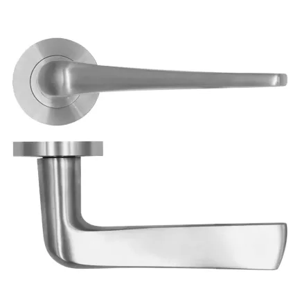 Zoo Hardware Como Lever on Round Rose - Satin Stainless
