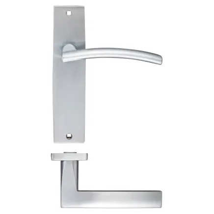 Zoo Hardware Amalfi lever on latch backplate - Satin Chrome