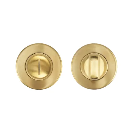Zoo Hardware Thumb Turn and Release complete with escutcheons & 5mm Spindle - Grade 201 - PVD Satin Brass