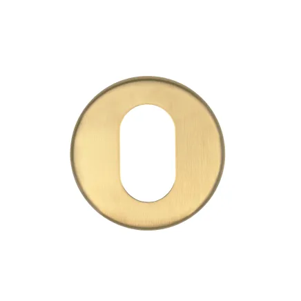 Zoo Hardware Oval Profile Escutcheon - 52mm Dia - Grade 201 - PVD Satin Brass