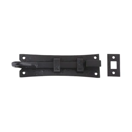 Zoo Hardware Cranked Curly Tail Door Bolt - 150mm x 42mm - Black