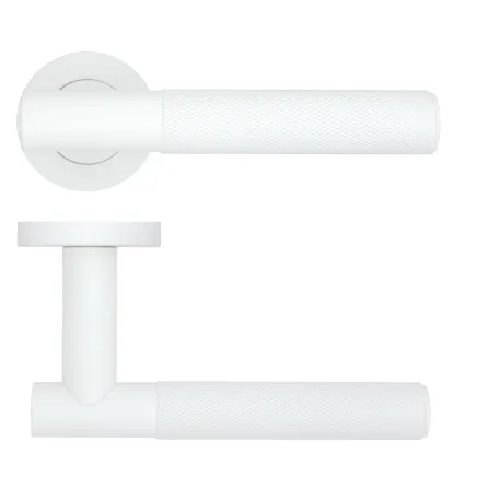 Zoo Hardware Orta Lever on Round Rose - White