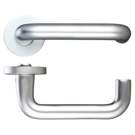 Zoo Hardware 19mm RTD lever - screw on rose - Satin Aluminium