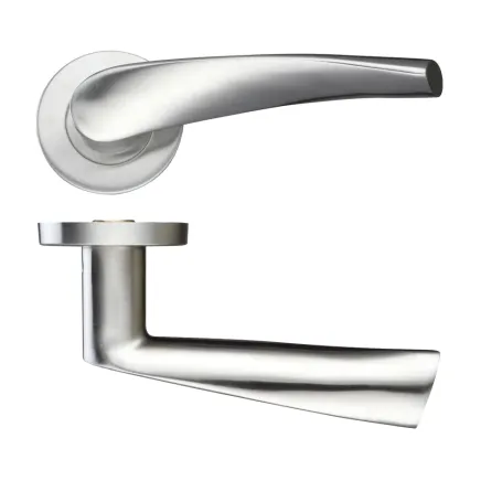 Zoo Hardware 19mm Curved Lever - Push On Rose - 52mm Dia - Grade 201 - Stainless Steel