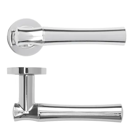 Zoo Hardware Aldo Lever On Round Rose - Polished Chrome