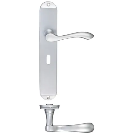 Zoo Hardware Arundel Lever Lock (57mm c/c) Furniture - Long Plate - Satin