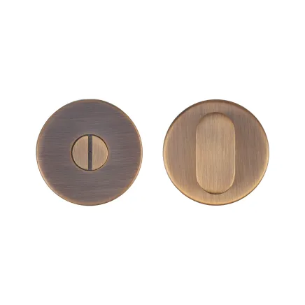 Zoo Hardware Peanut Turn and Release complete with escutcheons & 5mm Spindle - Grade 201 - Antique Brass