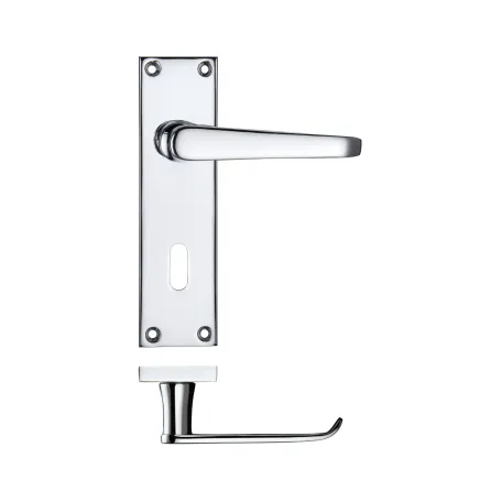 Zoo Hardware Project Victorian flat lever on lock backplate 150 x 40mm - Polished Chrome
