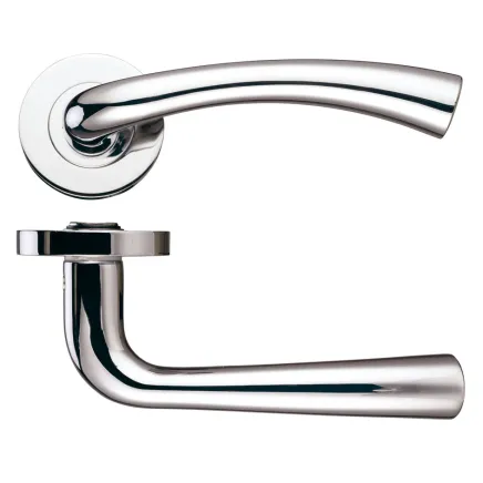 Zoo Hardware Florence lever on round rose - Polished Nickel