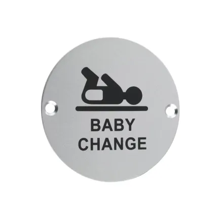 Zoo Hardware Signage - Baby Change - Satin Aluminium