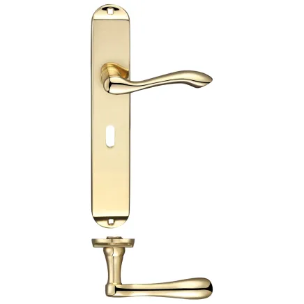 Zoo Hardware Arundel Lever Lock (57mm c/c) Furniture - Long Plate - Brass
