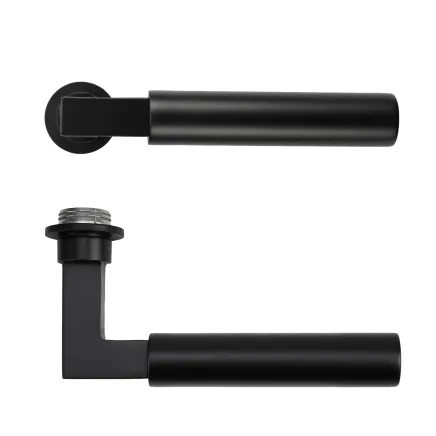 Zoo Hardware Garda Lever on 32mm Round Mini Rose - Black