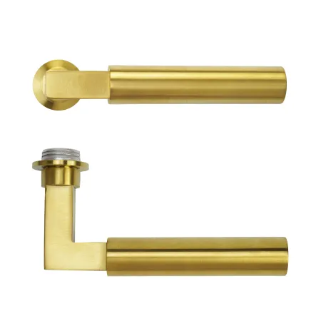 Zoo Hardware Garda Lever on 32mm Round Mini Rose - PVD Satin Brass