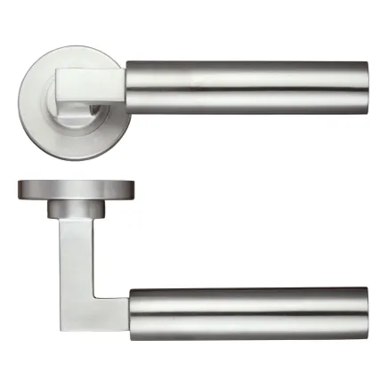 Zoo Hardware Orion Lever on Round Rose - Stainless Steel