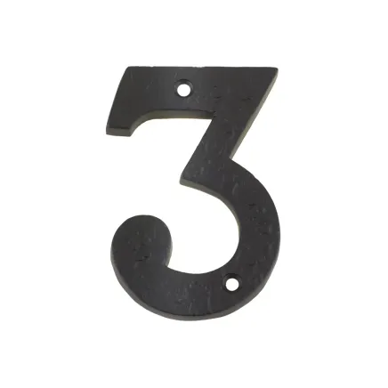 Zoo Hardware Numeral - No. 3 - 4" - Black