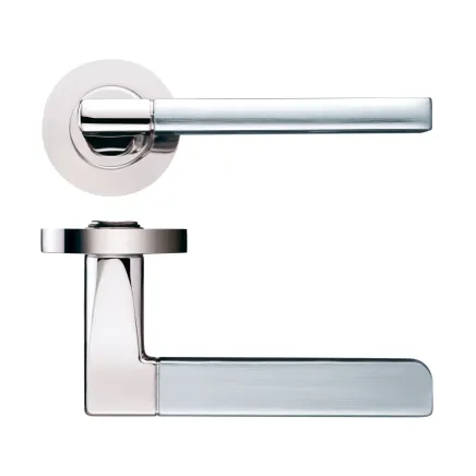 Zoo Hardware Venice lever on round rose - Polished Nickel / Satin Nickel
