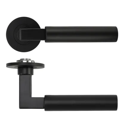 Zoo Hardware Garda Lever on 4mm Round Slim Sprung Rose - Black