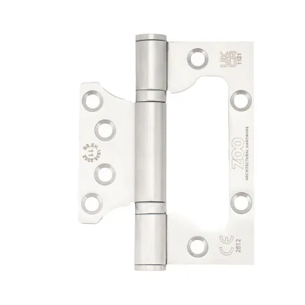 Zoo Hardware Grade 11 flush / interleaf hinge pair - Satin Stainless