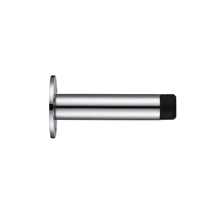 Zoo Hardware Door Stop - Cylinder with Rose 70mm - Face Fix - Polished Chrome