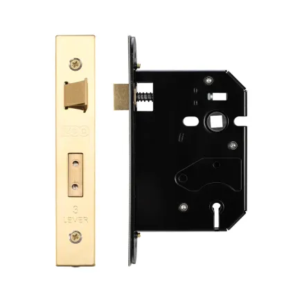 Zoo Hardware 3 Lever Replacement Sash Lock - 76mm c/w PVD Forend and Strike